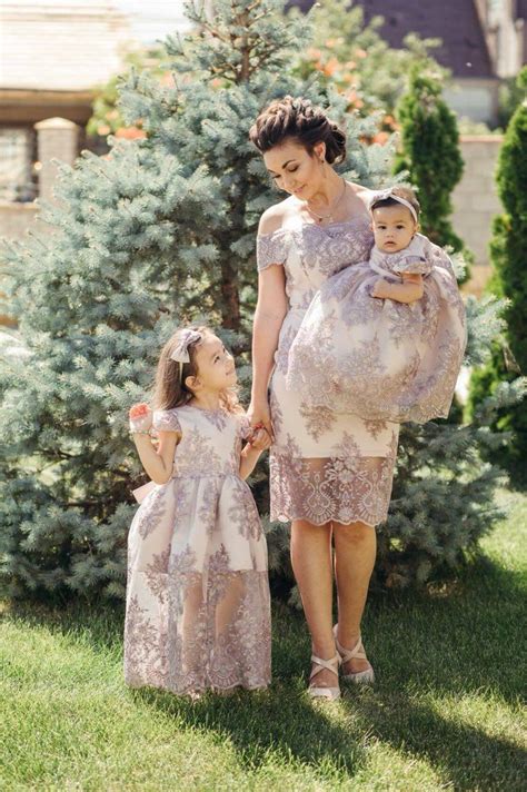 mother daughter matching dress dusty rose dress mommy and me dress elegant lace dress