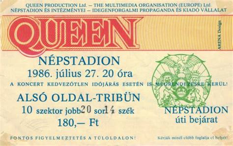 Concert Queen Live At The Nepstadion Budapest Hungary 27071986