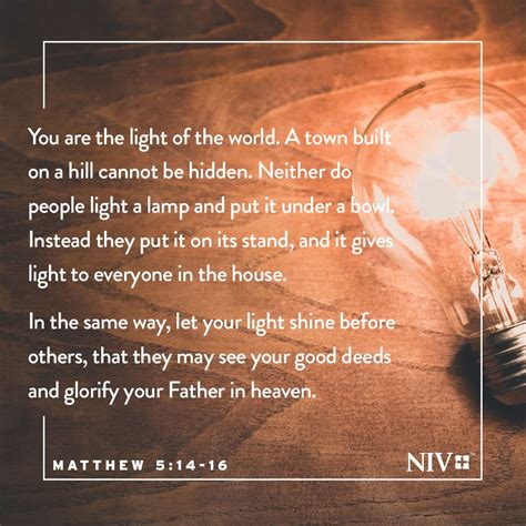 Niv Verse Of The Day Matthew 514 16 Verse Of The Day You Are The