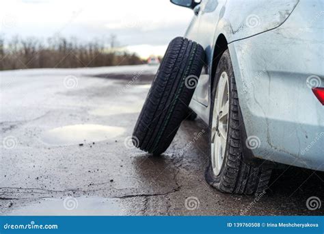 Flat Tyre Stock Image 43190839