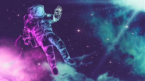 Astronaut Wallpaper K Neon Light Asteroids Space Sui Vrogue Co
