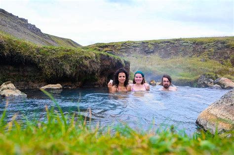 Bathing In The Hot River Iceland Travel Hot Springs