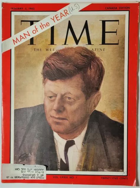 Vintage Time Magazine January 5 1962 John F Kennedy Man Of The