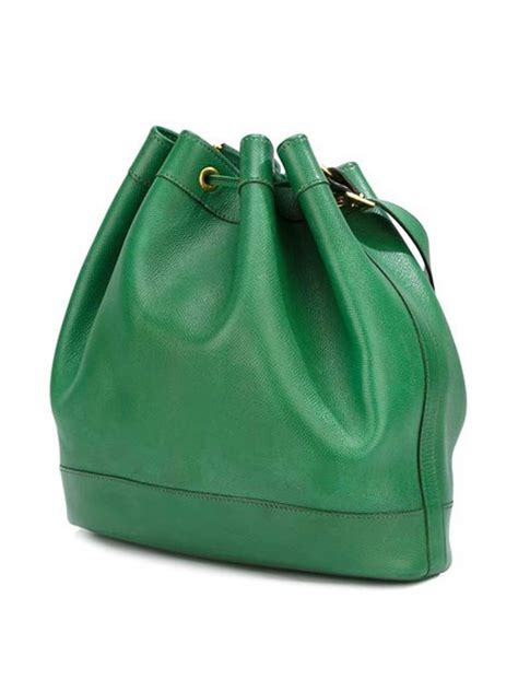 Hermes Green Leather Market Bucket Bag At 1stdibs Hermes Bucket Bag