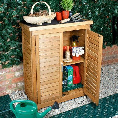 All Weather Wooden Outdoor Garden Lawn Cabinet Tool Shed Shelf Cupboard