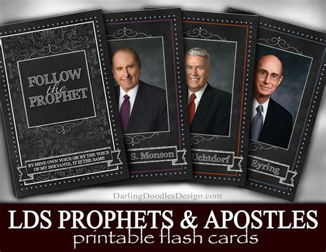 Lds Prophets And Apostles Printable Flash Cards Darling Doodles Lds
