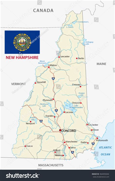 Laminated Map Large Detailed Roads And Highways Map Of New Hampshire Images