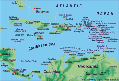Andere sprachversionen der karten sind leicht und schnell zu erstellen, die. Karte von Karibik (Region in mehrere Länder) | Welt-Atlas.de
