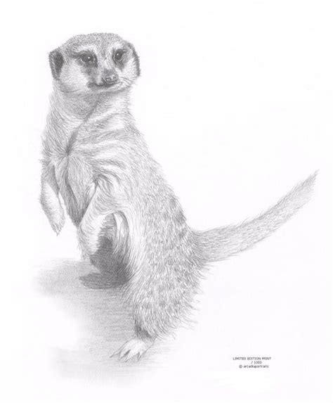 Meerkat Single 1 Limited Edition Art Drawing Print Signed By Uk