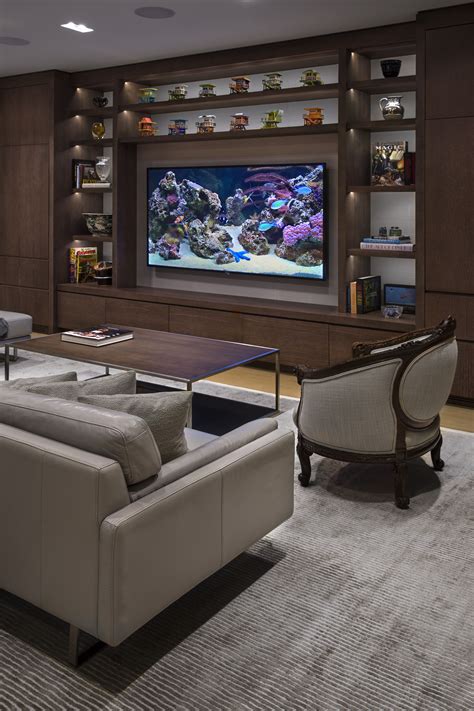 Living Area With Custom Media Unit With Display Shelves For Lifes