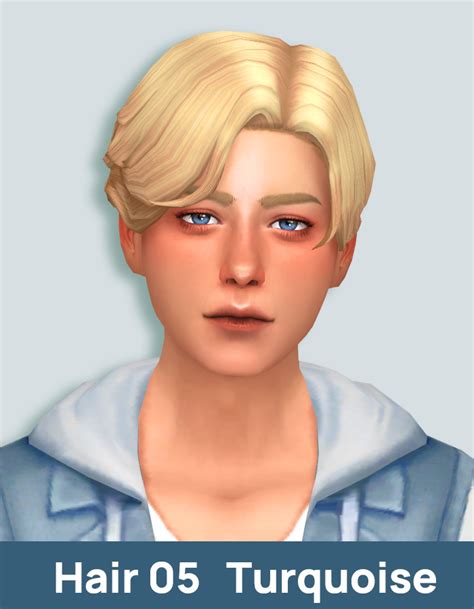 Qrqr19 ♢ Turqouise Sims 4 Hair Male Sims 4 Characters Sims