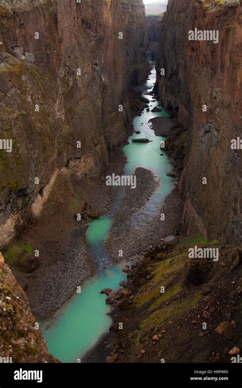 River In A Canyon In Iceland Stock Photo Alamy