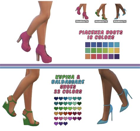 Womens 3 Of Madlens Shoes Recolored Simsworkshop