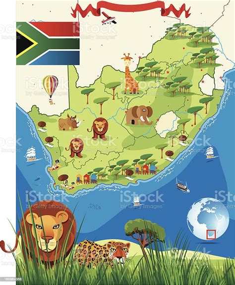 South Africa Cartoon Map Stock Vector Art And More Images Of