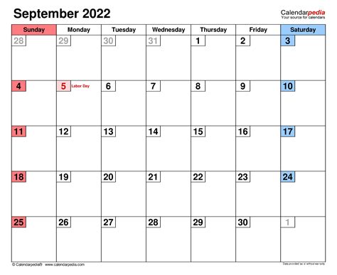 September 2022 Fillable Calendar