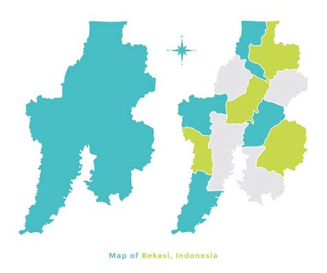 Vettore della mappa della città di bekasi indonesia Vettore Premium