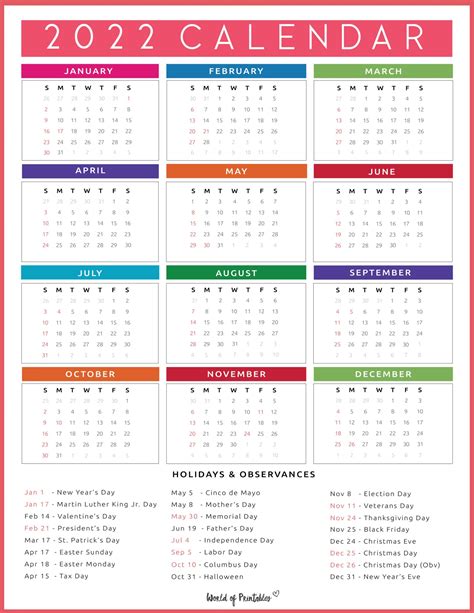 2022 Year 2022 Calendar Printable Ambassade Mauritanie