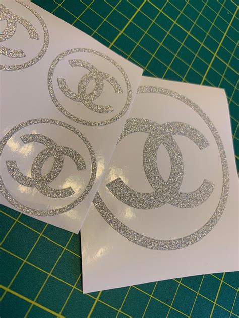 Chanel Glitter Stickers Cc Circle Set Of 12 Size 1 3 Giant