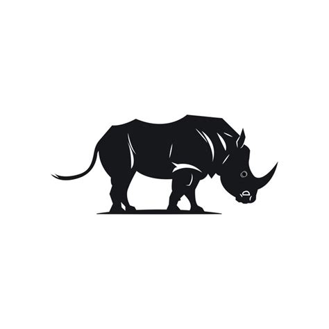 Premium Vector Creative Black Rhinoceros Logo Design Vector Symbol