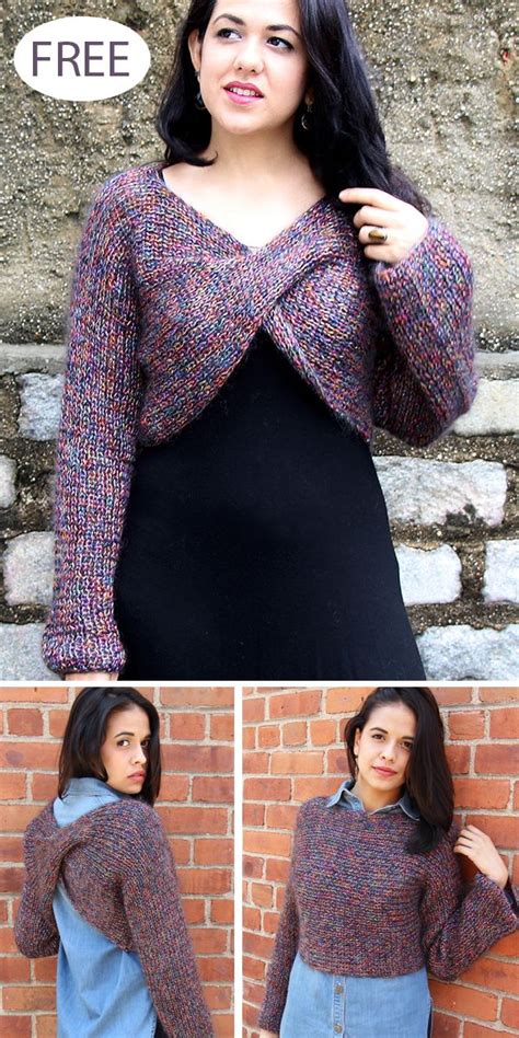 Free Knitting Pattern For Criss Cross Shrug Blanket Sweater Pattern