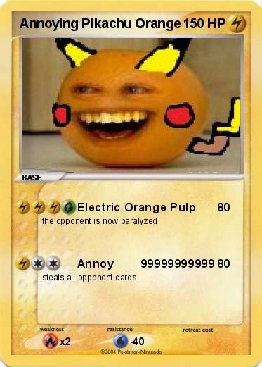 Pokémon Annoying Pikachu Orange Electric Orange Pulp My Pokemon Card