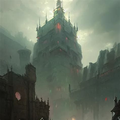 Dread Tower Evil Citadel Volumetric Lighting Stable Diffusion