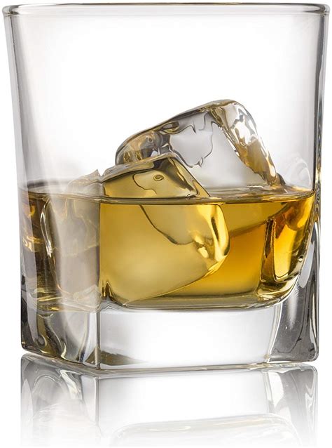 double old fashioned whiskey glass set of 4 with granite chilling stones 10 oz heavy base