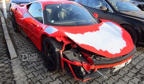 Car Crash Smashed Ferrari 458 Italia In Prague Gtspirit