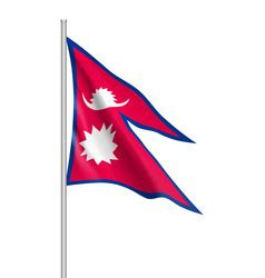 Nepal flag flat style Royalty Free Vector Image