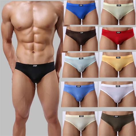 Men Brand Jqk Shorts Sexy Sheer Underwear Bulge Silk Thin Solid
