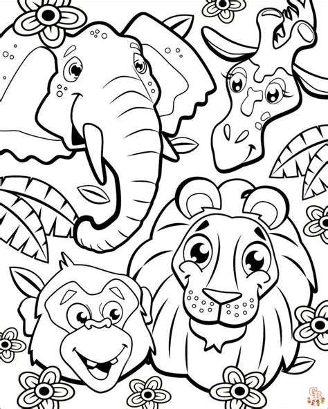 Páginas Para Colorir Divertidas E Gratuitas Do Safari Para Crianças