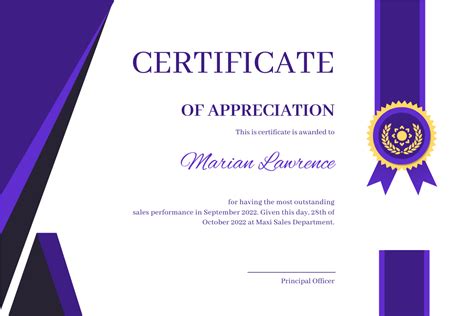 Meteorite Certificate Of Appreciation Certificate Template