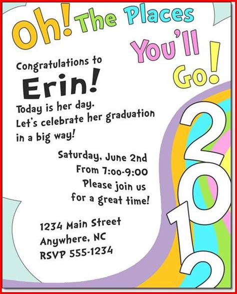I'll leave you with this final quote, from a great author with whom i imagine you are all familar, by the name of dr. Preschool Graduation Quotes Dr Seuss | Graduation invitations template, Free printable ...