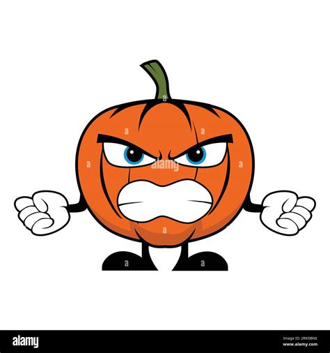 Angry Pumpkin Cartoon Character Stock Vector Image And Art Alamy
