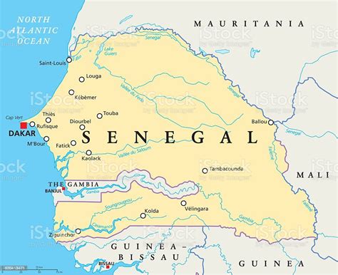 Carte Politique Du Sénégal Vecteurs Libres De Droits Et Plus Dimages
