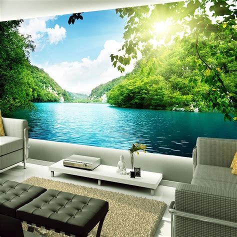 Dekorasi Rumah Foto Background Wallpaper Untuk Ruang Tamu Danau Lanskap