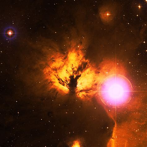 Fire flames on white background more red version. Flame Nebula NGC2024 | ESA/Hubble