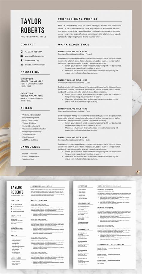 25 Clean Minimal Resume Templates Design Design Graphic Design