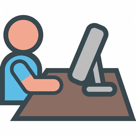 Desktop Job Occupation Pc User Worker Icon Download On Iconfinder