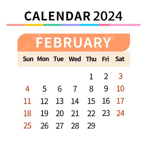 Febrero 2024 Calendario Color Simple Png Dibujos 2024 Calendario