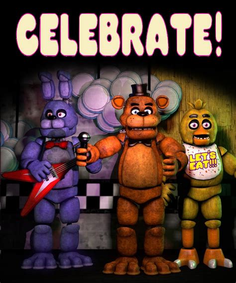 Five Nights At Freddy S Celebrate Poster Fnaf Freddy