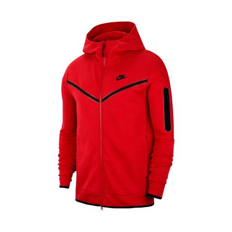 Casaco Nike Sportswear Tech Fleece Hoodie Full Zip University Red Black