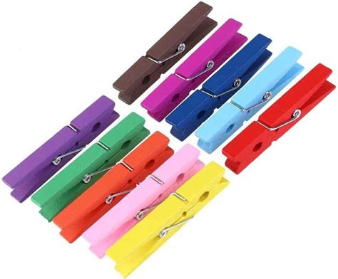 Meetoz 50pcs Colored Clothespins Clothes Pins Wooden Clothespins For