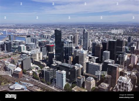 Aerial Of The Central Business District Of Melbourne Victoria
