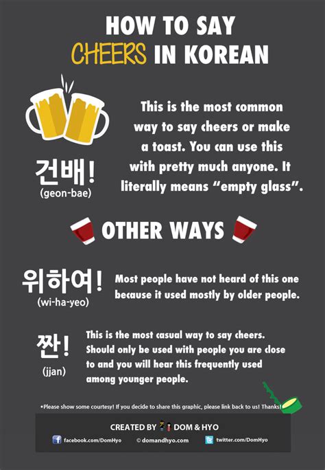 If someone asks if you have a pencil, the more appropriate way is 없어/없어요 (eobseo/eobseoyo) which means 'none' or 'theres none'. How to Say Cheers in Korean | Learn Basic Korean ...
