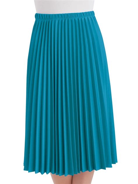 collections etc women s classic pleated mid length jersey knit midi skirt with comfortable