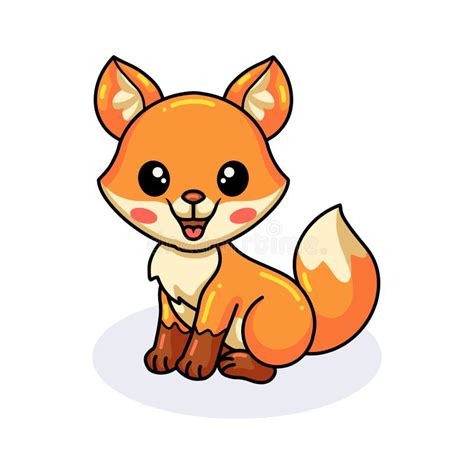 Cute Little Fox Cartoon Posing Stock Vector Illustration Of Design