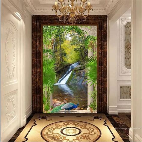 Beibehang Custom Wallpaper 3d Photo Murals Roman Column Garden Arch