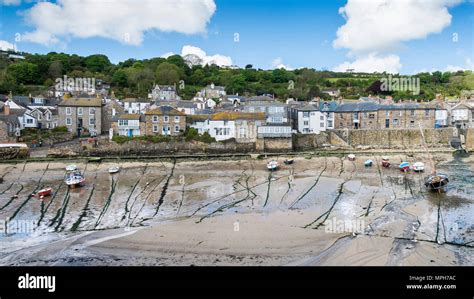 A Panoramic View Of Mousehole Village In Cornwall Stock Photo Alamy
