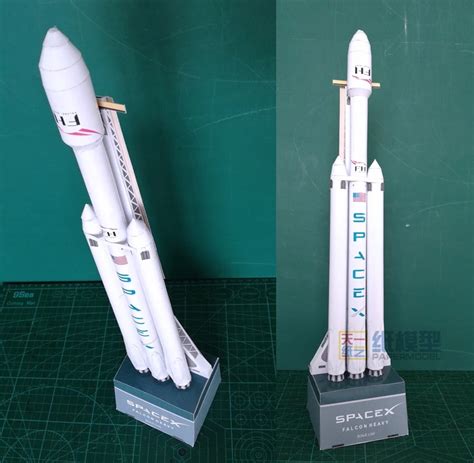42cm 1160 Spacex Falcon Heavy Duty Rocket 3d Paper Model Diy Space